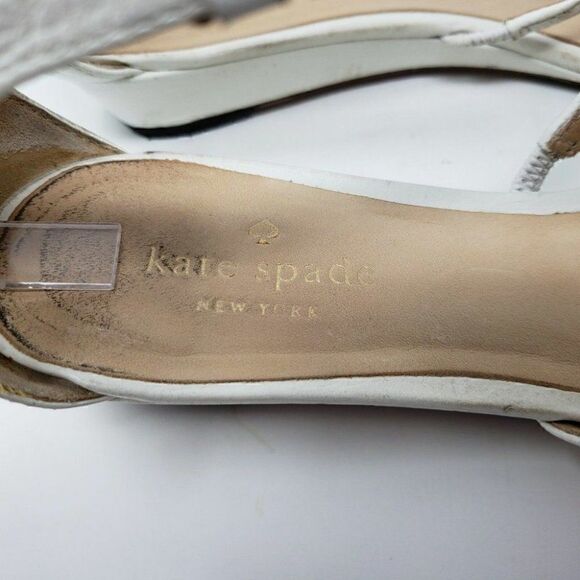 KATE SPADE  WHITE GOLD STRAPPY STUDDED SANDALS 9 M - Picture 5 of 10